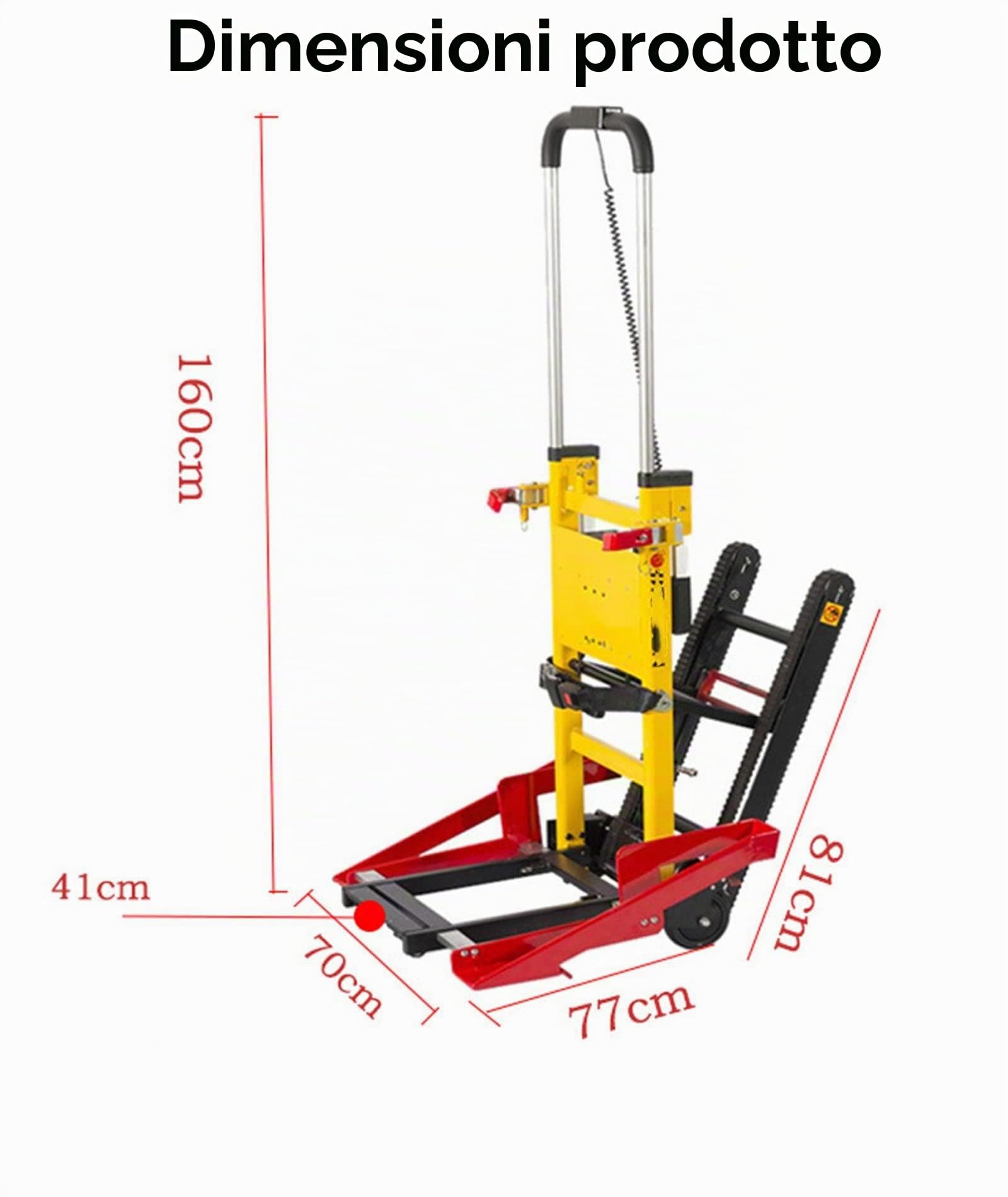 Montascale Per Anziani Carrello di aggancio per sedia a rotelle elettrica pieghevole per scale, sedia a rotelle cingolata da 120 W, carrello per scale per mobili, logistica familiare