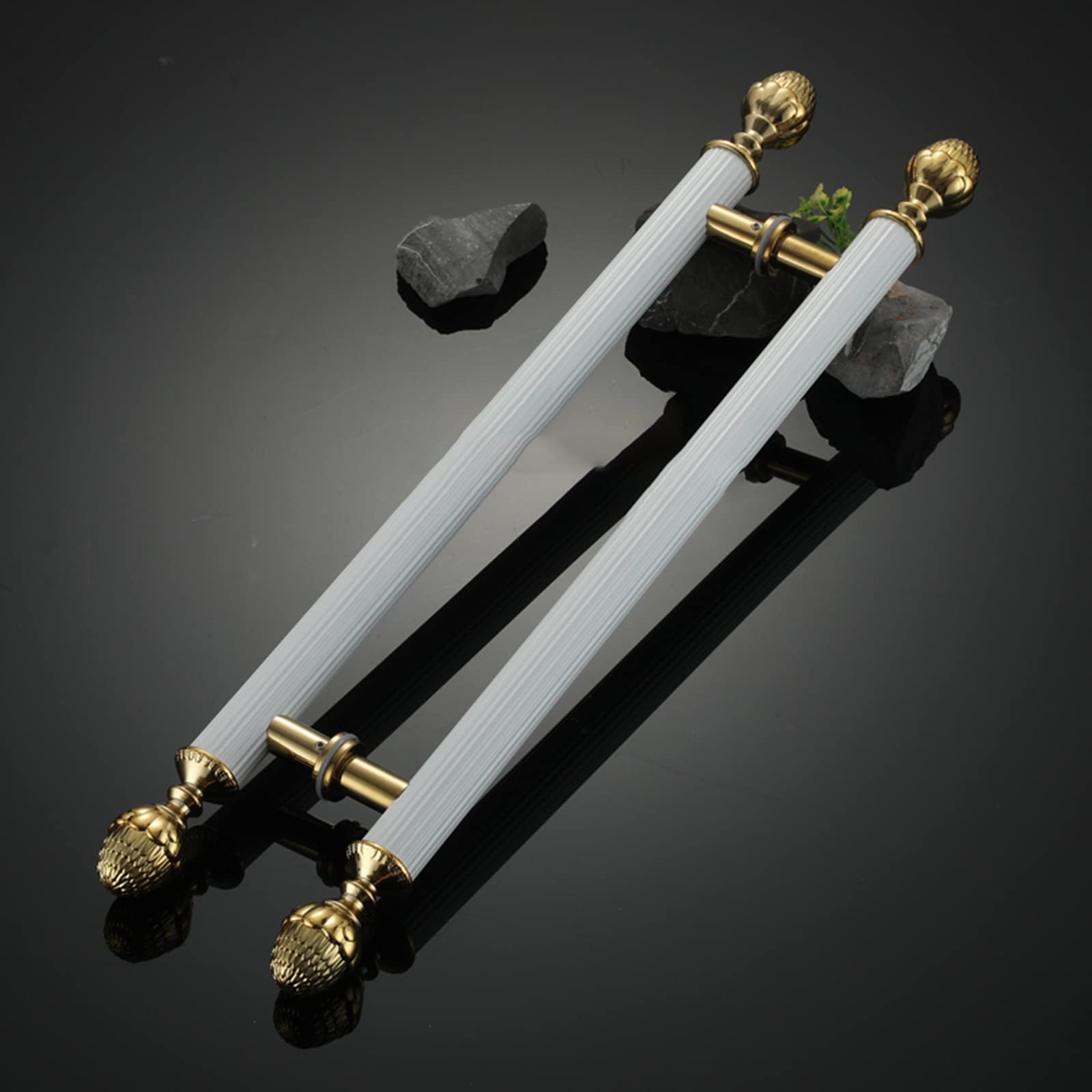 Gthtuhfd White 1 Barn Door Pull Handle, Push Pull Door Handles, 24 31 40 47 60 70 Inch Decorative Glass Door Handle, Stainless Steel Long Gate Pull For Entry, Office, Home, Villa,-150Cm/59In - 110Cm
