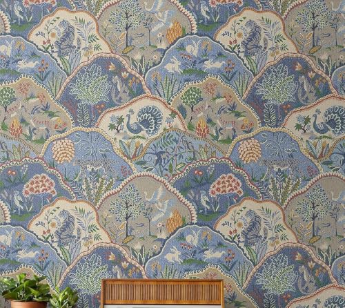 Image of Wallpaper Peel and Stick|Vintage Flowers Leaves|Botanical Peacock|Floral|Pattern Design|Self Adhesive|Bedroom|Living Room|Home &Kitchen|Ideal for Wall Decororation|Waterproof|16.5X87inch