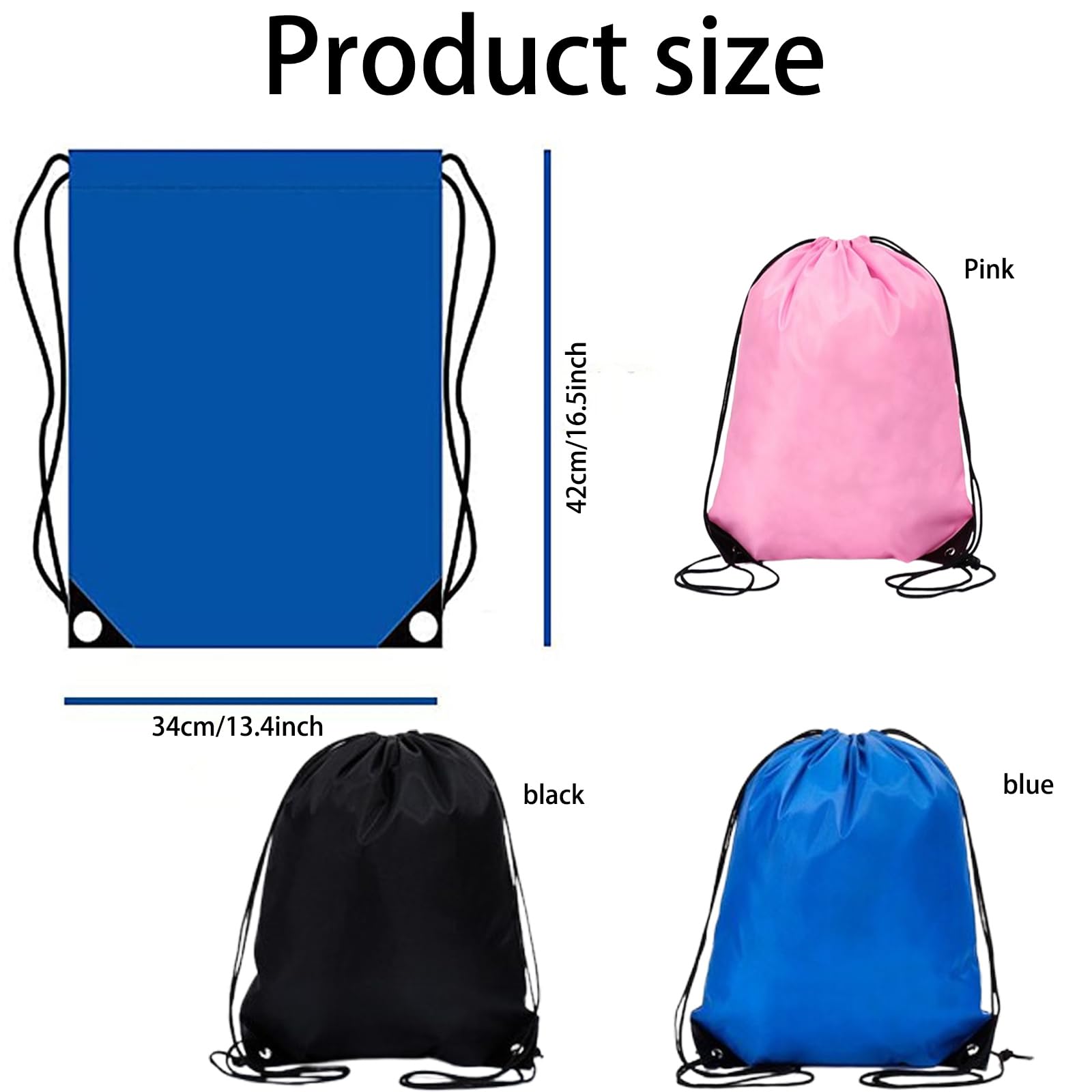 3 pièces Sac à dos à cordon,sac à dos imperméable en polyester,sac de sport pour le sport,la gymnastique et la natation,sac de rangement de voyage pour enfants et adultes, unisexe(3couleurs)