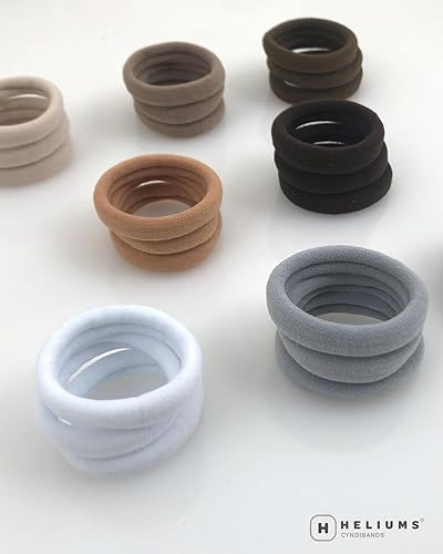 Miniatura 7 de Cyndibands Lazos para el cabello sin costuras, color marrón claro, soportes para cola de caballo de tela de nailon extra suaves y elásticos, 12