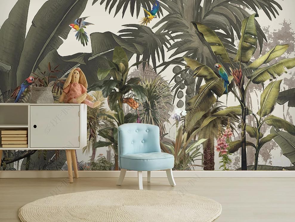 Papier peint intissé forêt tropicale XXL 300x210 cm pour grand mur de salon