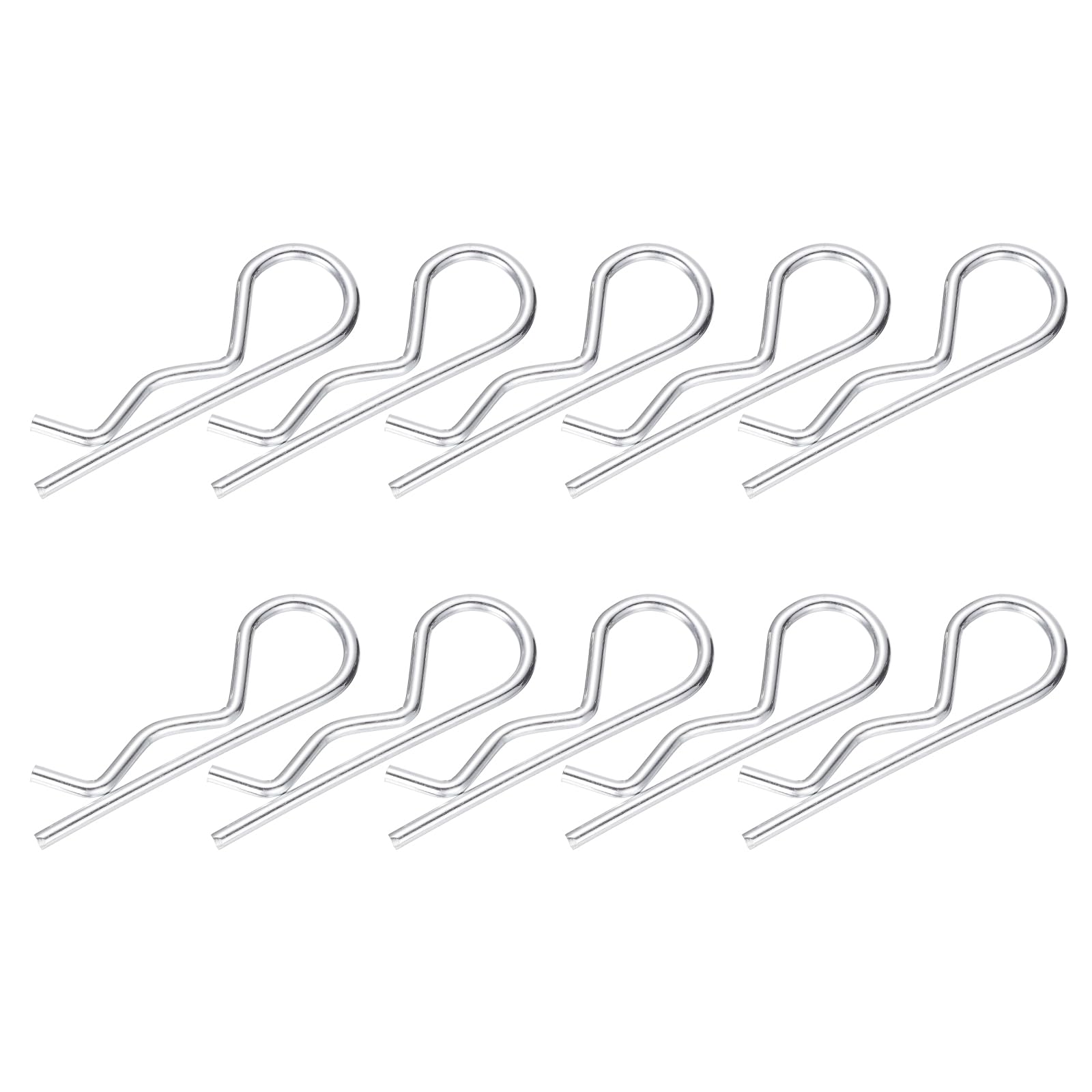 sourcing map 10pcs Heavy Duty Hitch Pin Clip R Clips (M3.5 x 75mm) - Spring Retaining Wire Cotter Hair Pins, for Trailer Locking Lawn Mowers Tractor Carts Truck