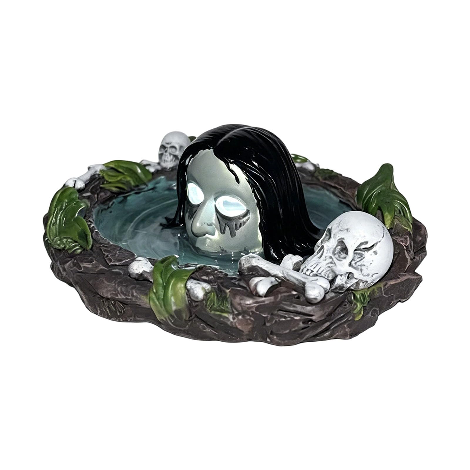 in Dark Resin Manifestation Skeleton Statue USB Light for Party Desktop Garden Ornament Eerie Decor Indoor Outdoor Decoration