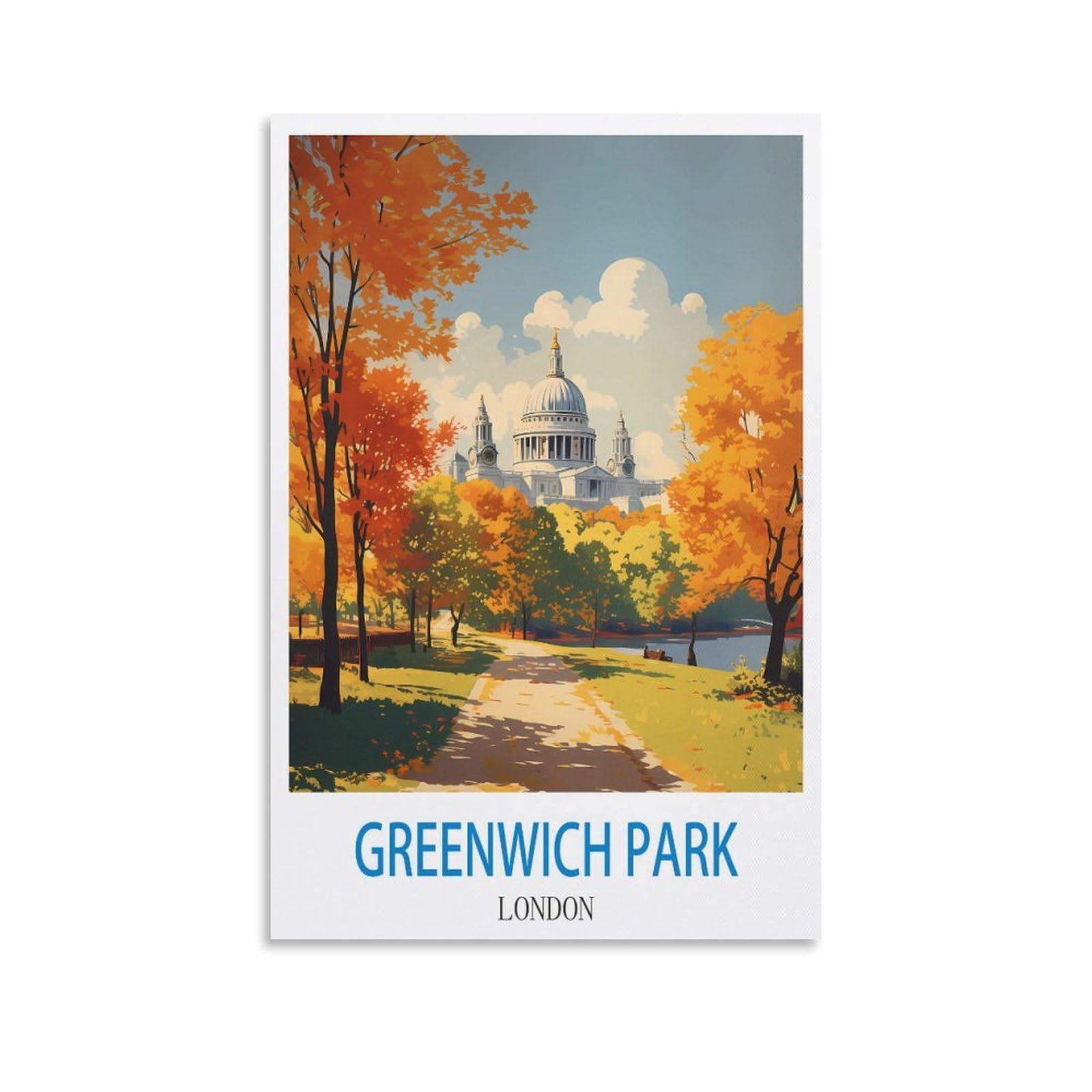 Nprzm A446 Funny Tin Signs Greenwich Park Londons Vintage Signs Home Kitchen Rustic Travel Metal Signs Wall Art Decor 30X40cm
