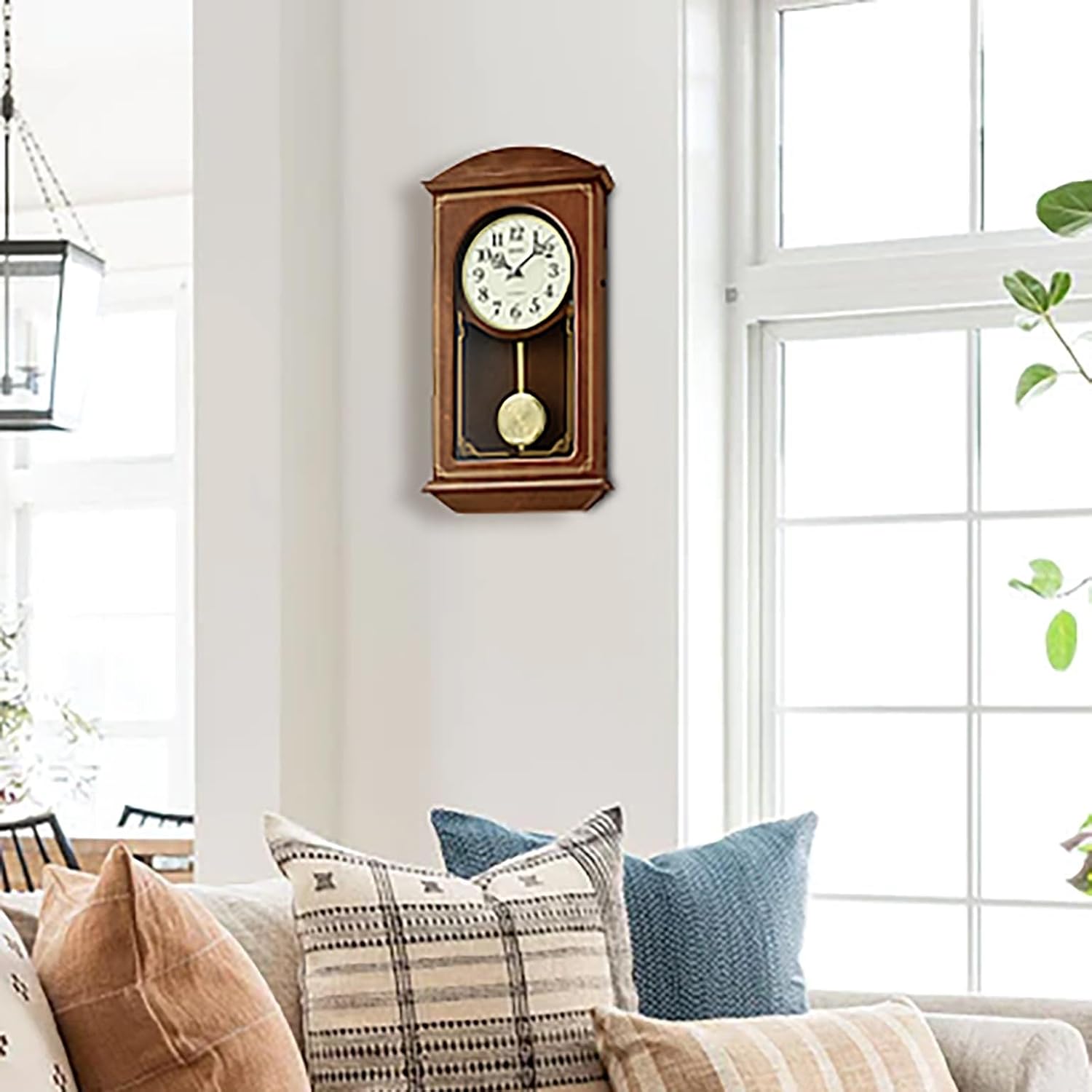 SEIKO QXM610BLH 18 Melodies Pendulum Wall Clock, 18.1 x 9.7 x 4.1 Inches