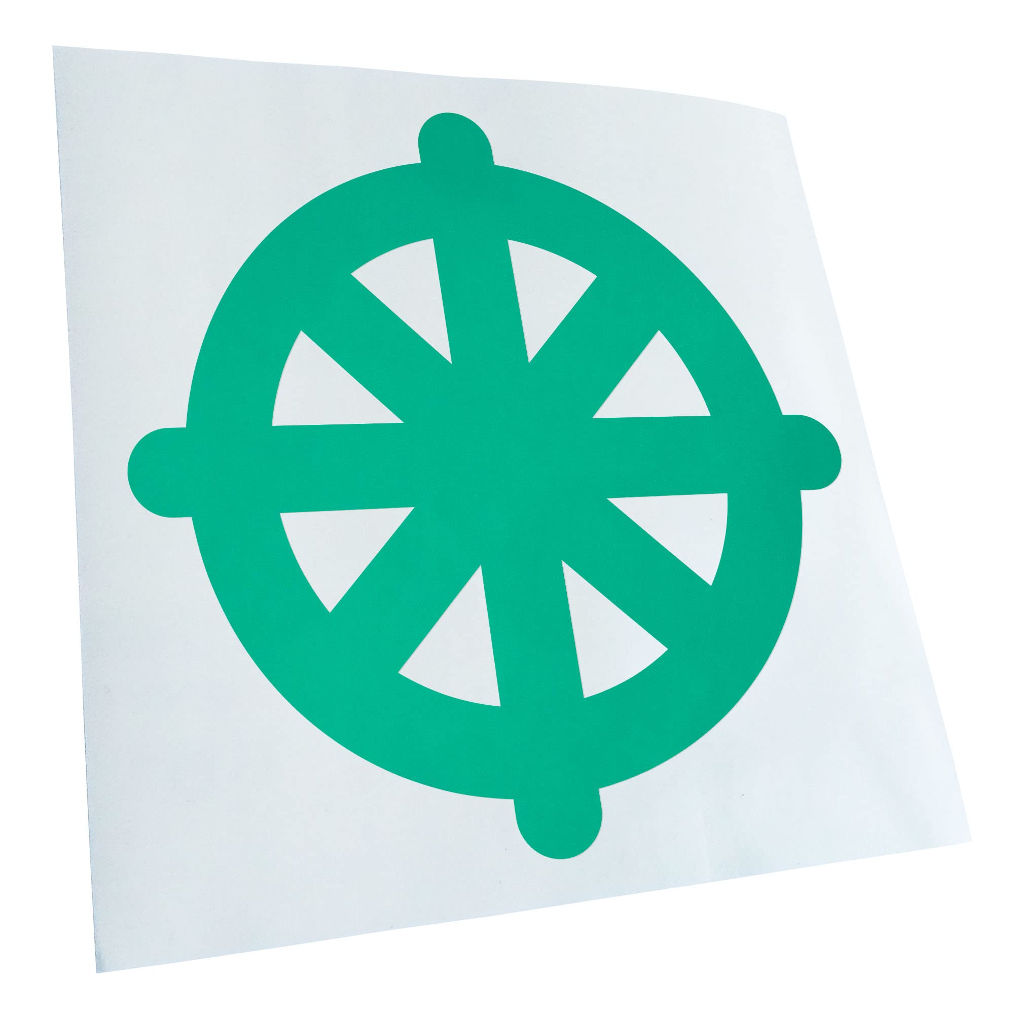 Kiwistar - Car Sticker - Turquoise - 30 x 30 cm Dharmachakra Buddhism - Rear Window Car Sticker Weatherproof for Car Truck Moped Truck - Sticker Exterior Self-Adhesive Tuning Accessories for Window