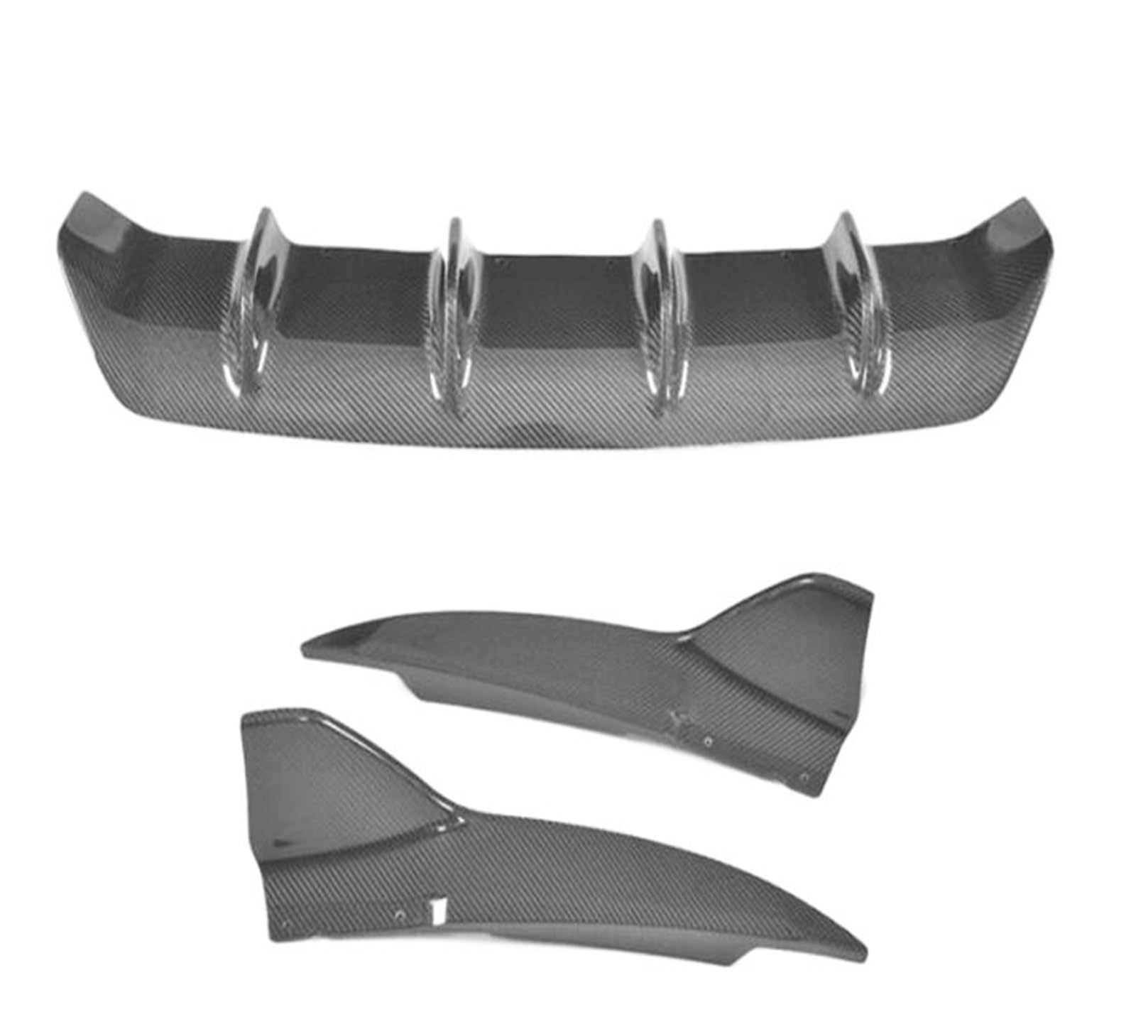Amazon.com: Carbon Fiber Rear Bumper Trunk Lip Diffuser +Side Angle ...