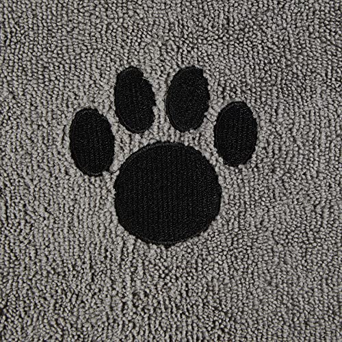 Bone Dry Pet Grooming, Embroidered Microfiber Towel Drying Collection, 15x30, Gray