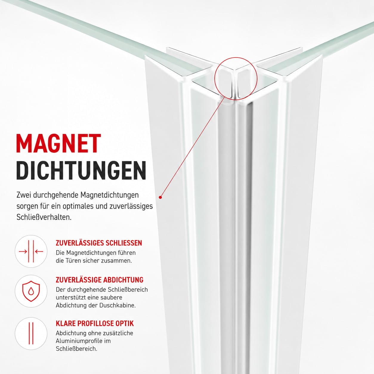 Schulte Duschkabine Eckeinstieg 75–90 cm, Schiebetüren, Querstreifen | Variable Duschabtrennung in Silber Grau, 180 cm hoch, mit 4 mm klarem ESG für Größen von 75x75 bis 90x90 cm.
