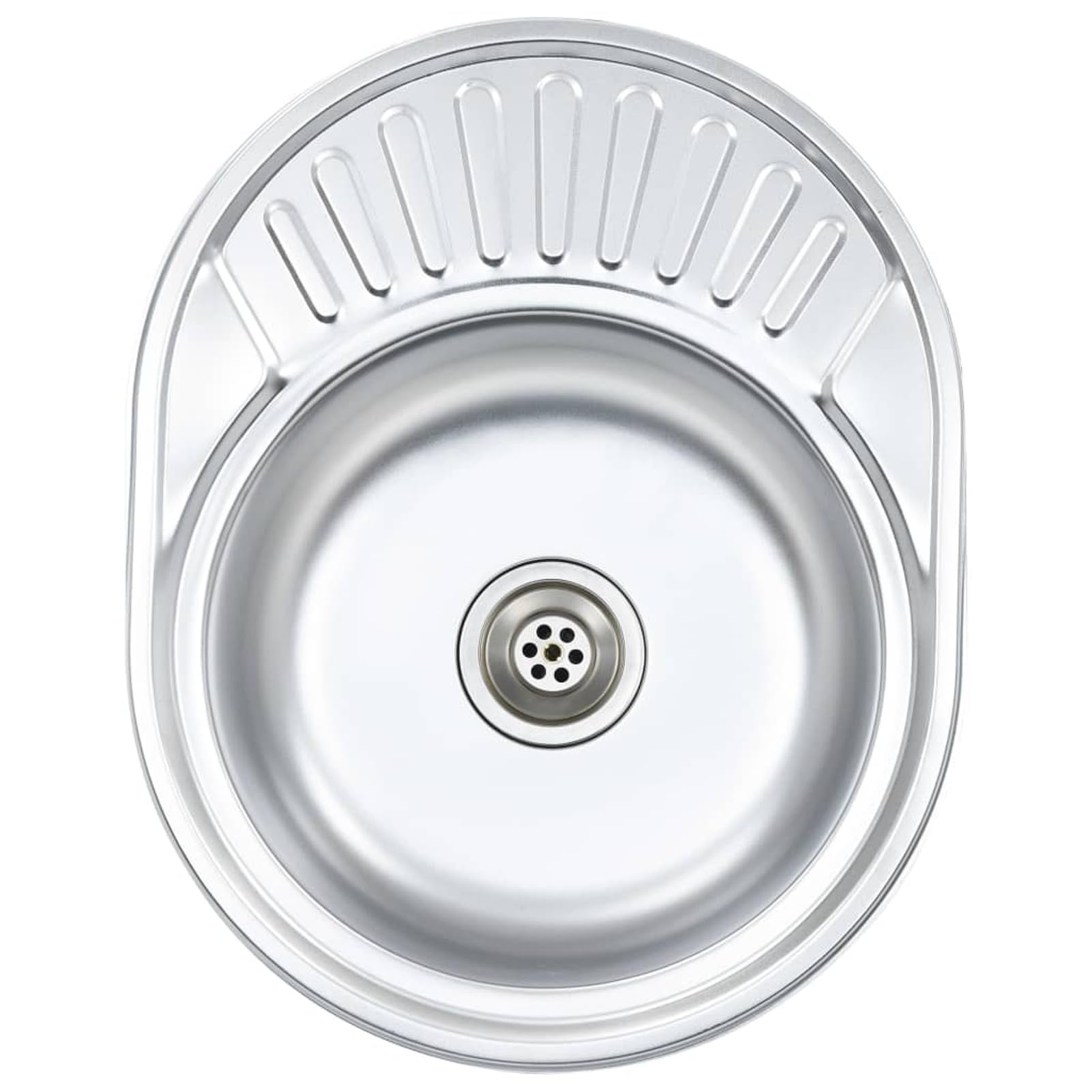 Gecheer Fregadero Cocina con colador y sifón Acero Inoxidable Ovalado,Encimera Cocina,Mueble Pila lavadero,Type 1