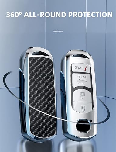 Miniatura 6 de SANRILY ABS+aleación de zinc 34 botón Smart Key Fob cubierta para Mazda 3 6 8 Atenza Miata Mx-5 Cx-3 Cx-5 Cx-5 Cx-7 Cx-9 Rx-8 Accesorios llavero sin