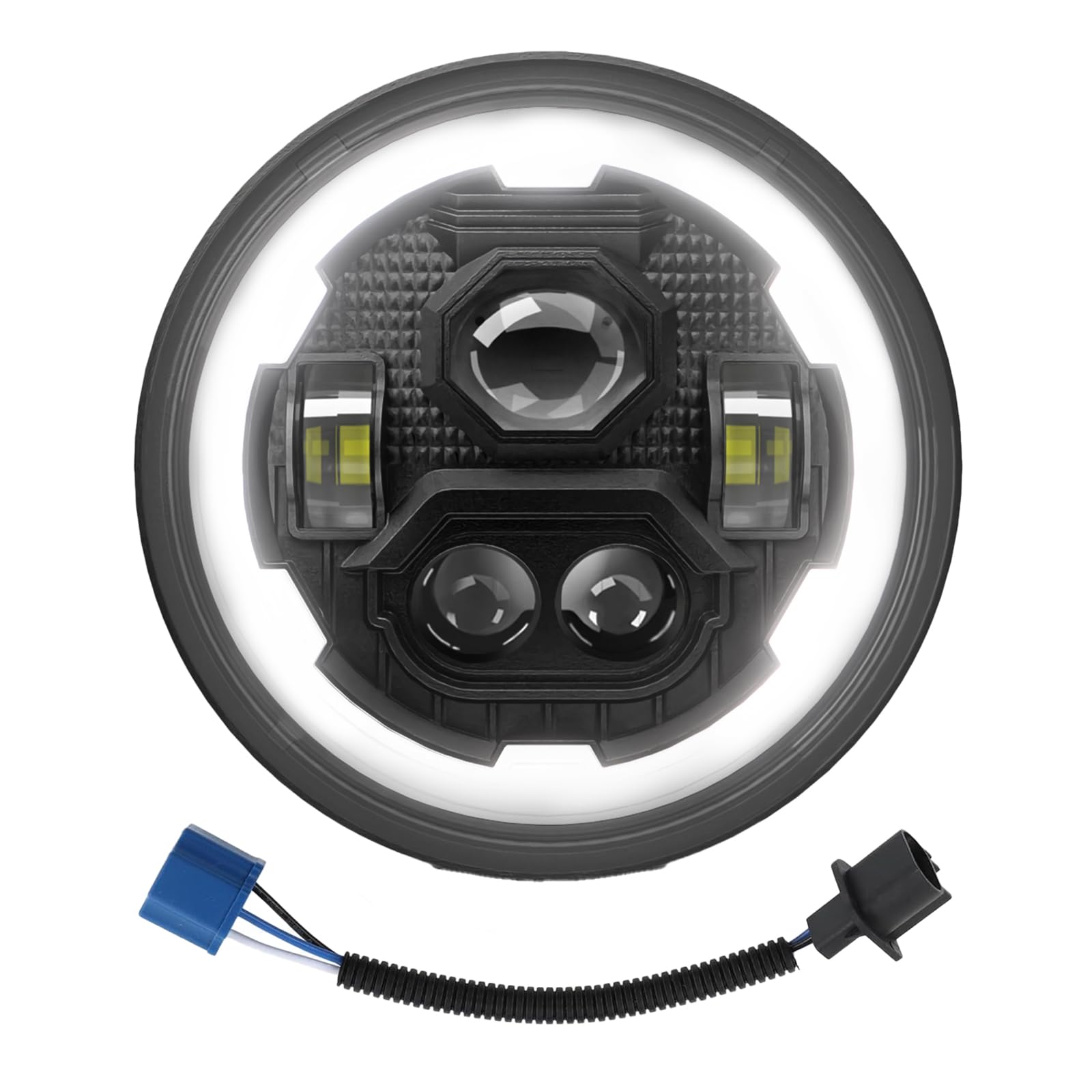 AVOUZ7 Inch Motorcycle LED Headlight for Harley Davidson Heritage Softail Street Glide Road King Special Switchback Electra Glide Ultra Classic Chrome Fat Boy,Yamaha,Indian,Victory