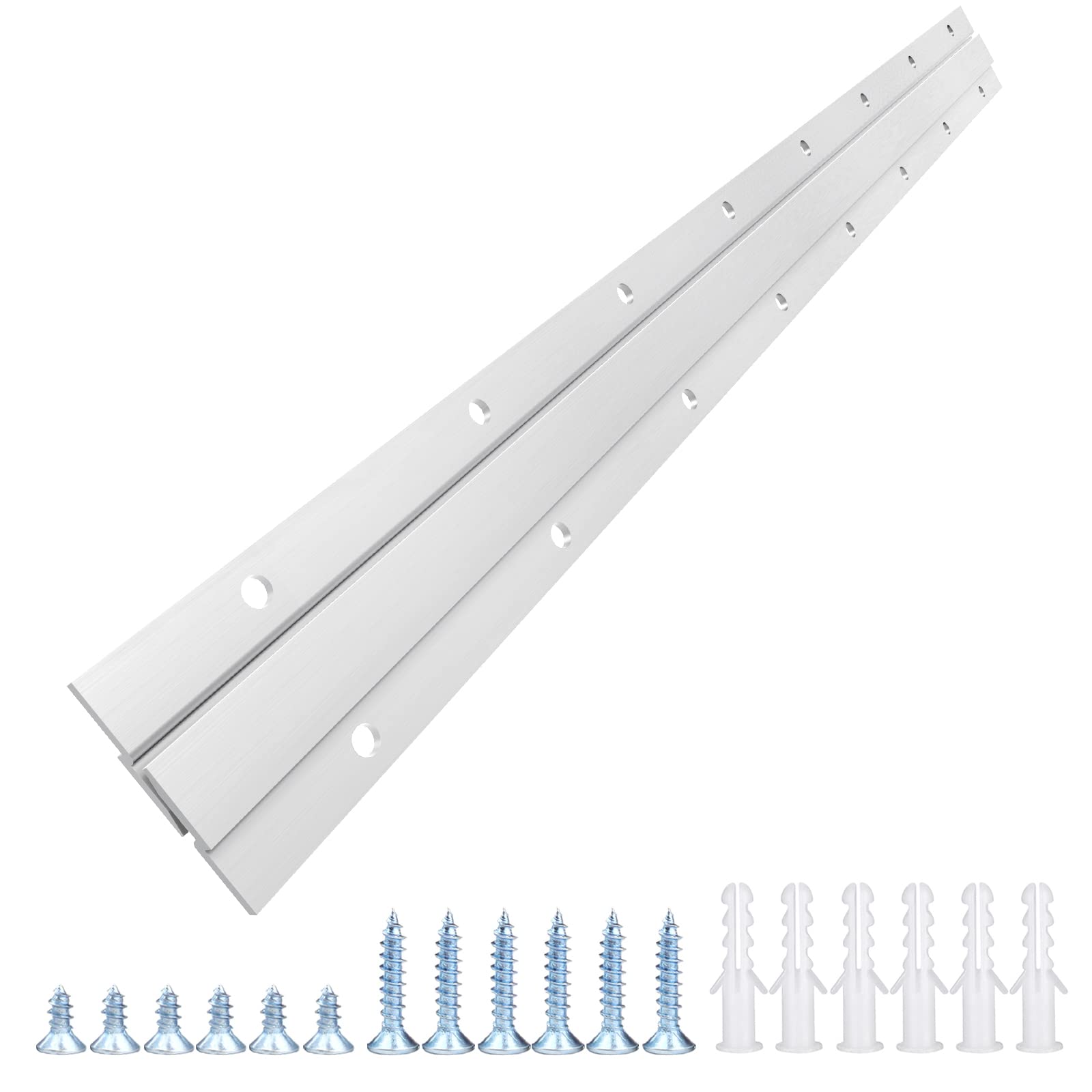 French Cleat Picture Hanger, Aluminum Z Hanger Interlocking Wall Mounting Bracket Hardware Kit Z Clips for Hanging Wall Painting, Mirrors, Panels, Artwork, Cabinet, Whiteboard (24 inch-1 Pair)