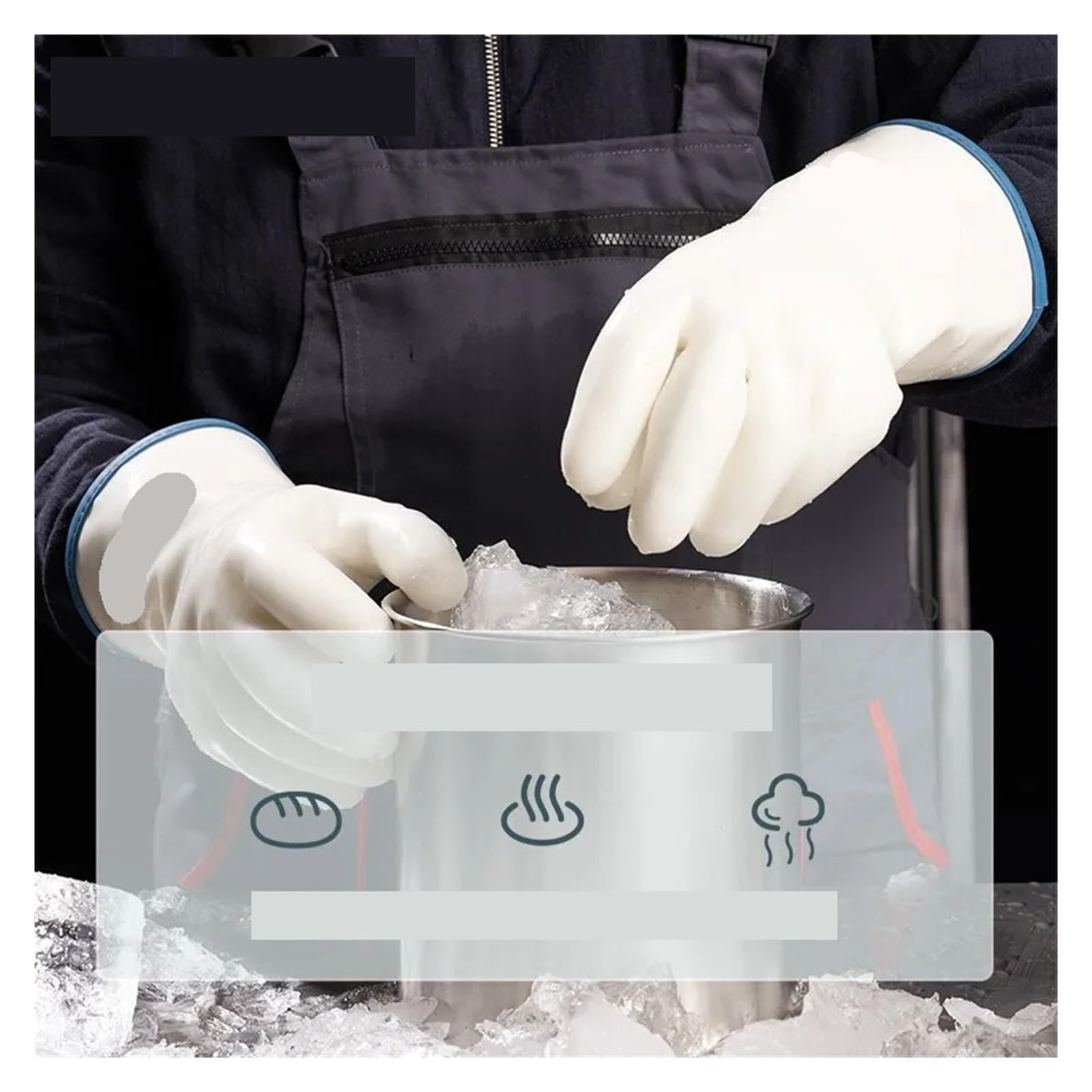 Guantes S600, compatible con LANON, silicona líquida horno parrilla | Guantes de trabajo impermeables con forro polar coral para horno, BBQ, preparación, lavado(XL)