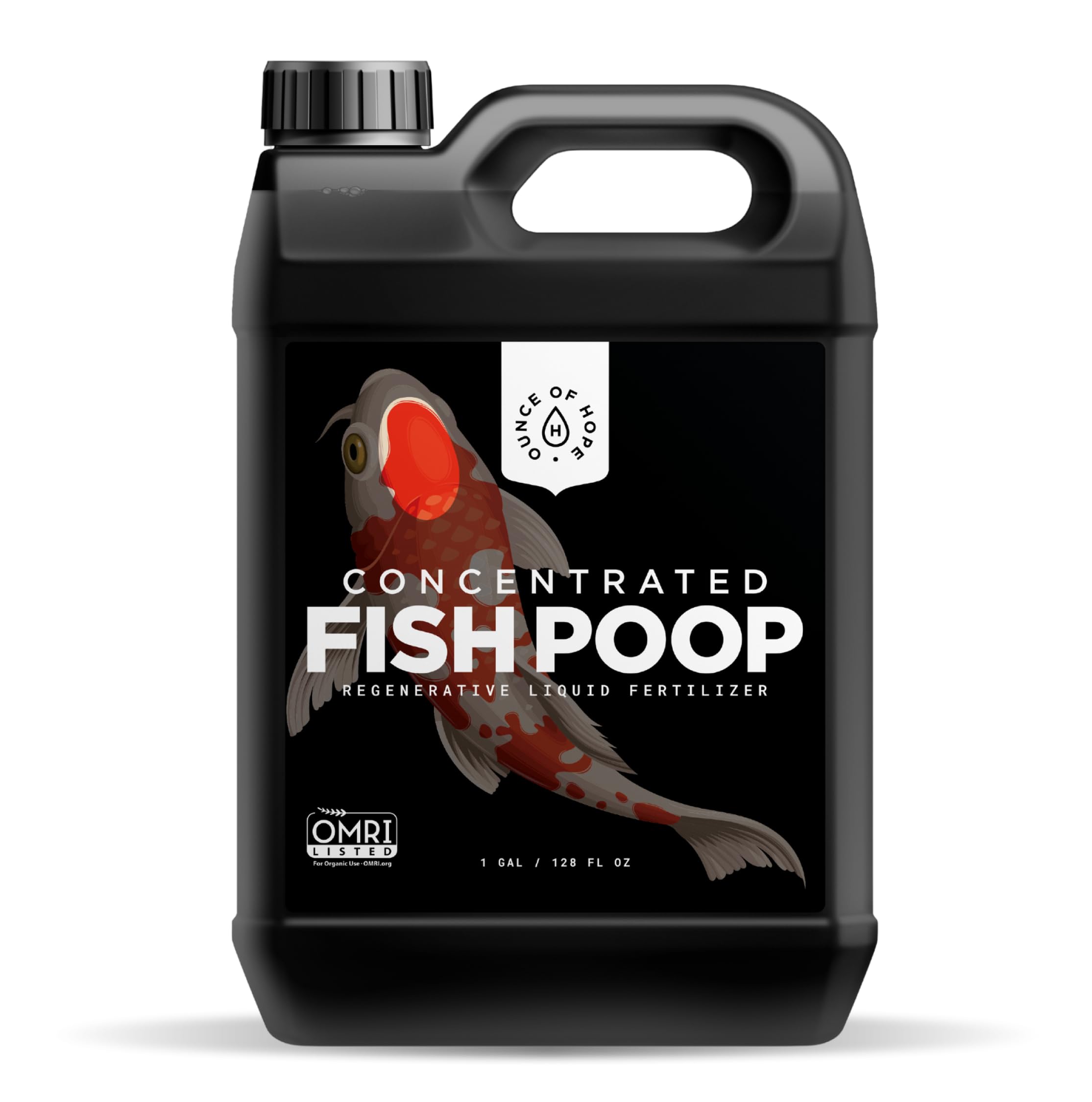 OMRI Listed Organic Concentrated Fish Poop - Liquid Fertilizer & Indoor Plant Food for Vegetable Gardens, Houseplants, Seedlings, Aquaponics & Soil Amendment (1 Gallon - Makes 64)