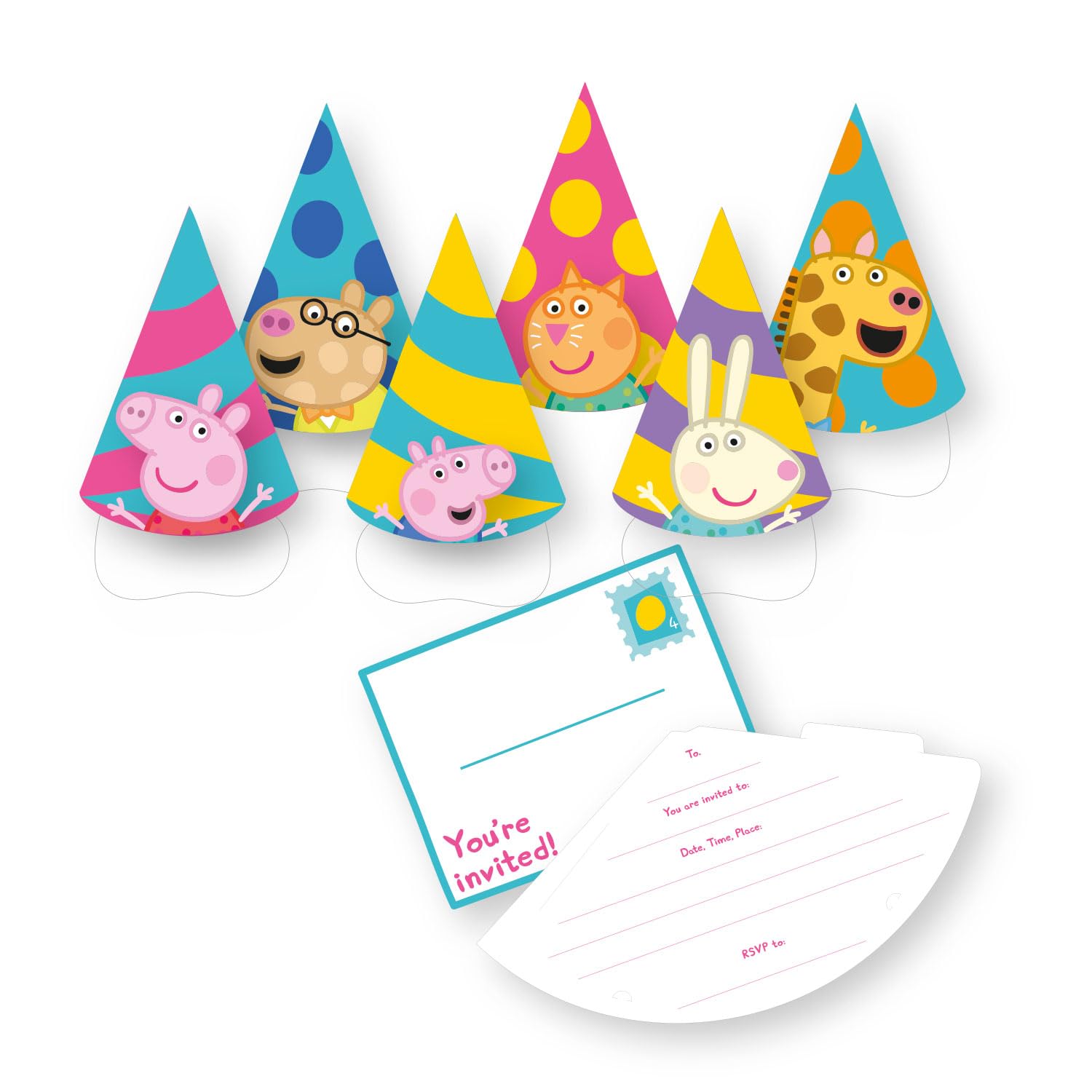 Amscan 9918347 - Peppa Pig Kids Birthday Party Invitations & Envelopes - 6 Pack — image 1
