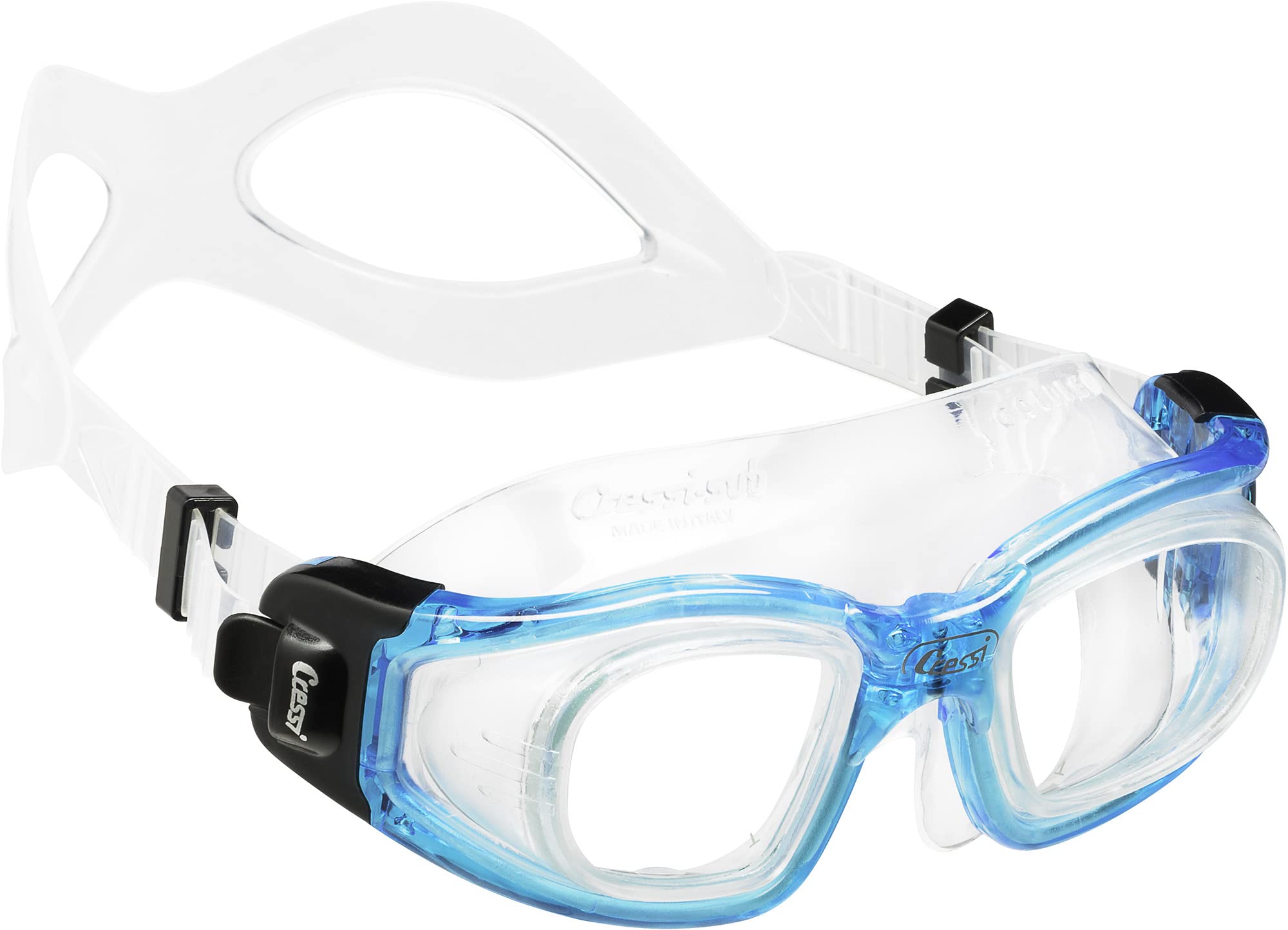 Cressi Galileo, Open Water Adult Swimming Goggles With Tempered Glass Lens, Made In Italy
