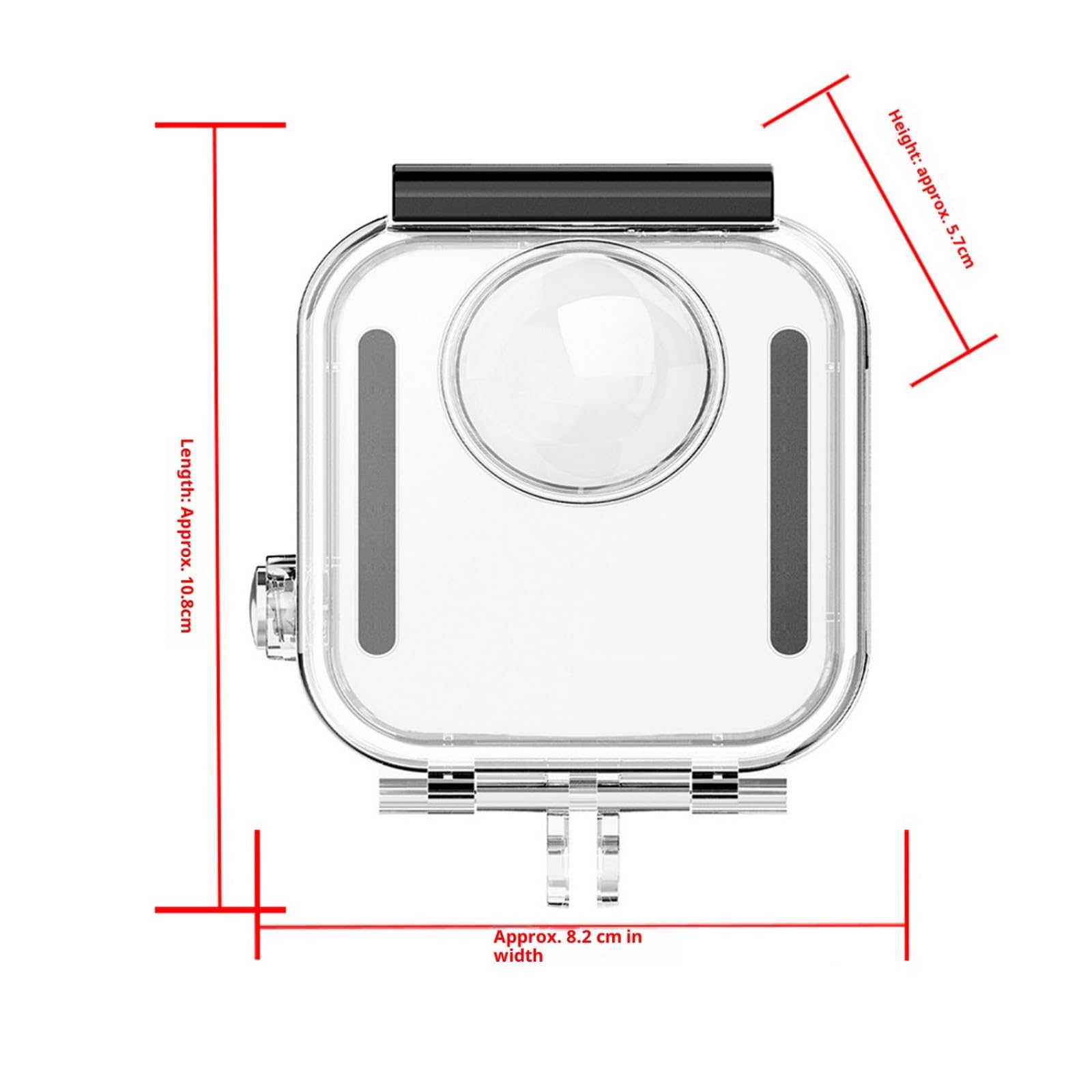 Boîtier sous-marin transparent pour caméras d'action, étui de plongée améliore le design résistant aux chocs, capture de scène dynamique, coque de protection transparente pour appareils photo