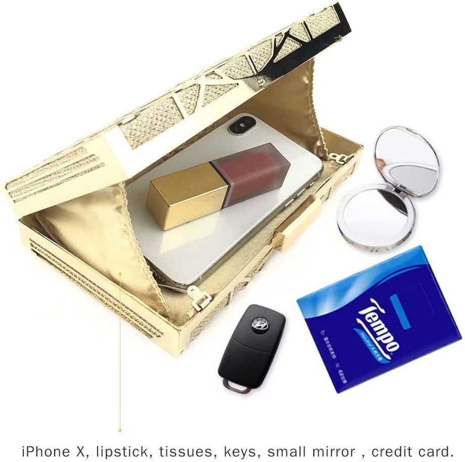 Women Evening Clutch Bag Exquisite Metal Hollow Out Design Evening Purse Wedding Bridal Handbag