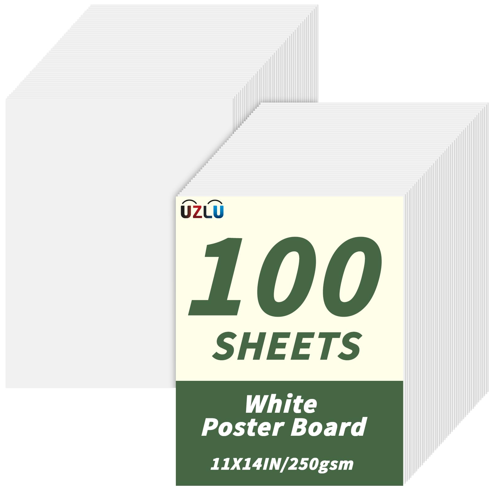 Photo 1 of 100 Pcs 11 x 14 In Poster Board White Poster Board Paper Bulk 250 GSM Thickness Vision Boards Smart PosterBoard for Drawing School Arts Craft Projects Presentations Scrapbooking Blank Graphic Display