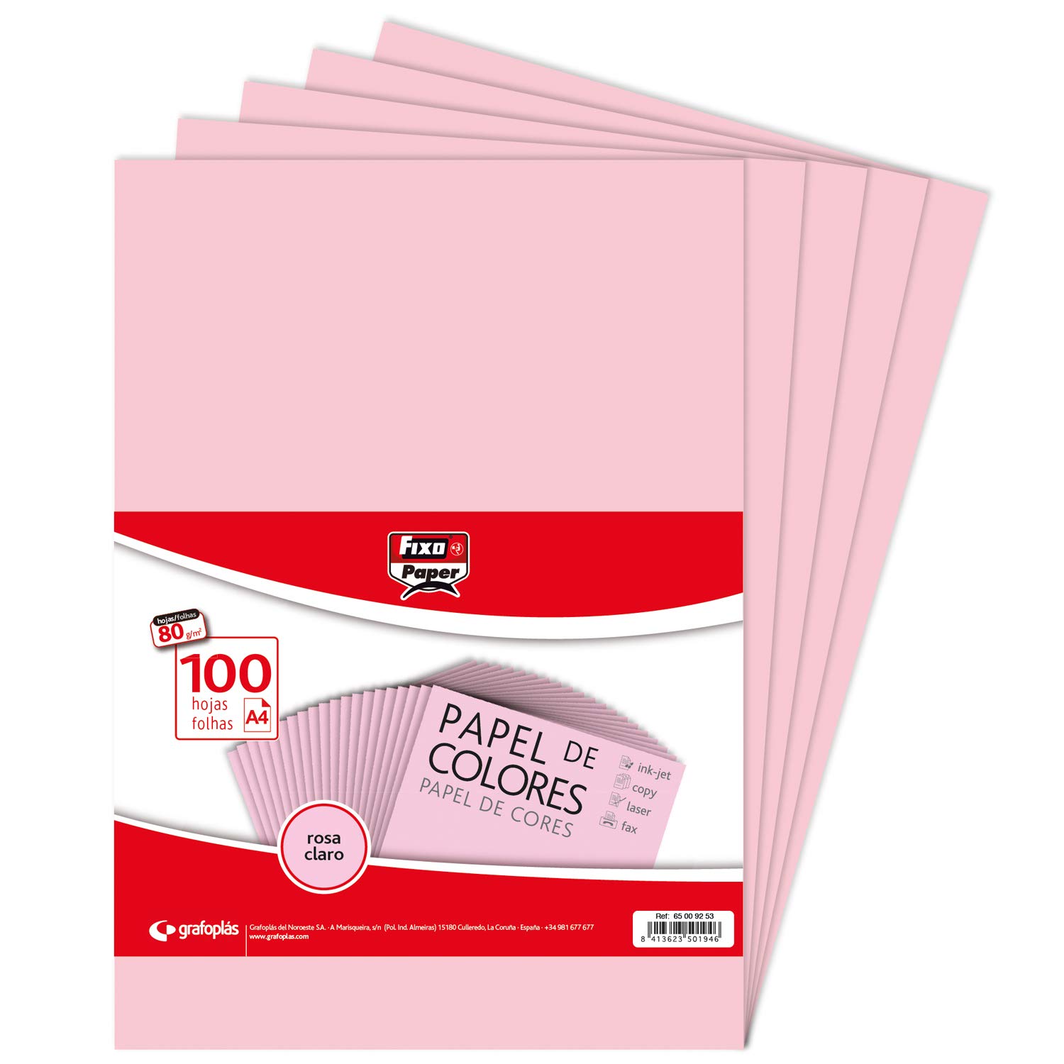 Pink Cardstock Paper Fixo Light Pink A4 Paper - 80g Pack Of 100 Sheets ...