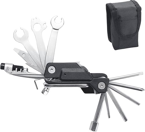 USHAKE Kit de reparación multifunción portátil 20 en 1 para bicicleta con llaves hexagonales, palancas de neumáticos ligeras para ciclismo de