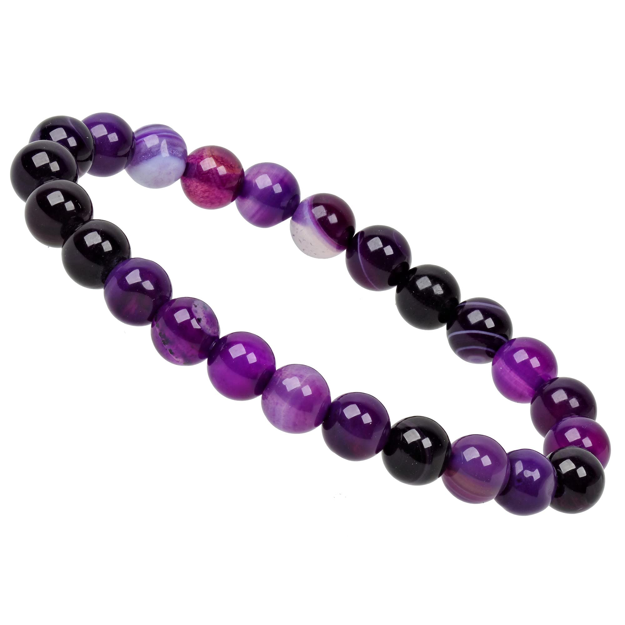 ELEDORO Chakra Armband 8 mm - Edelstein Stretcharmband | ELEDORO: handgefertigte 8-mm-Edelsteinarmbänder, 19 cm - besondere Auswahl für Yoga, Meditation und Achtsamkeit