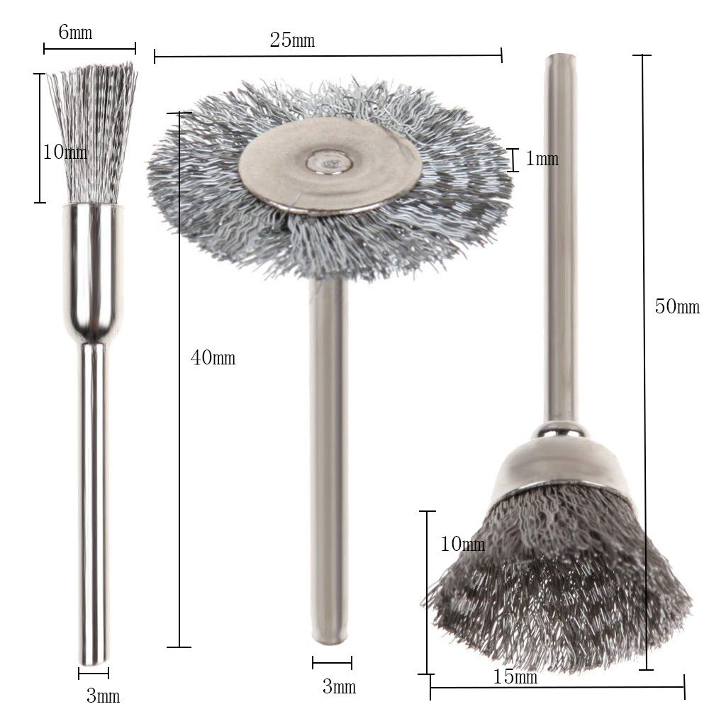 45 Pezzi 60 Pezzi Mini Spazzole In Filo Di Acciaio Utensile Rotante Per Trapano Dremel Lucidatura Mola Accessori Per Spazzole Piccole