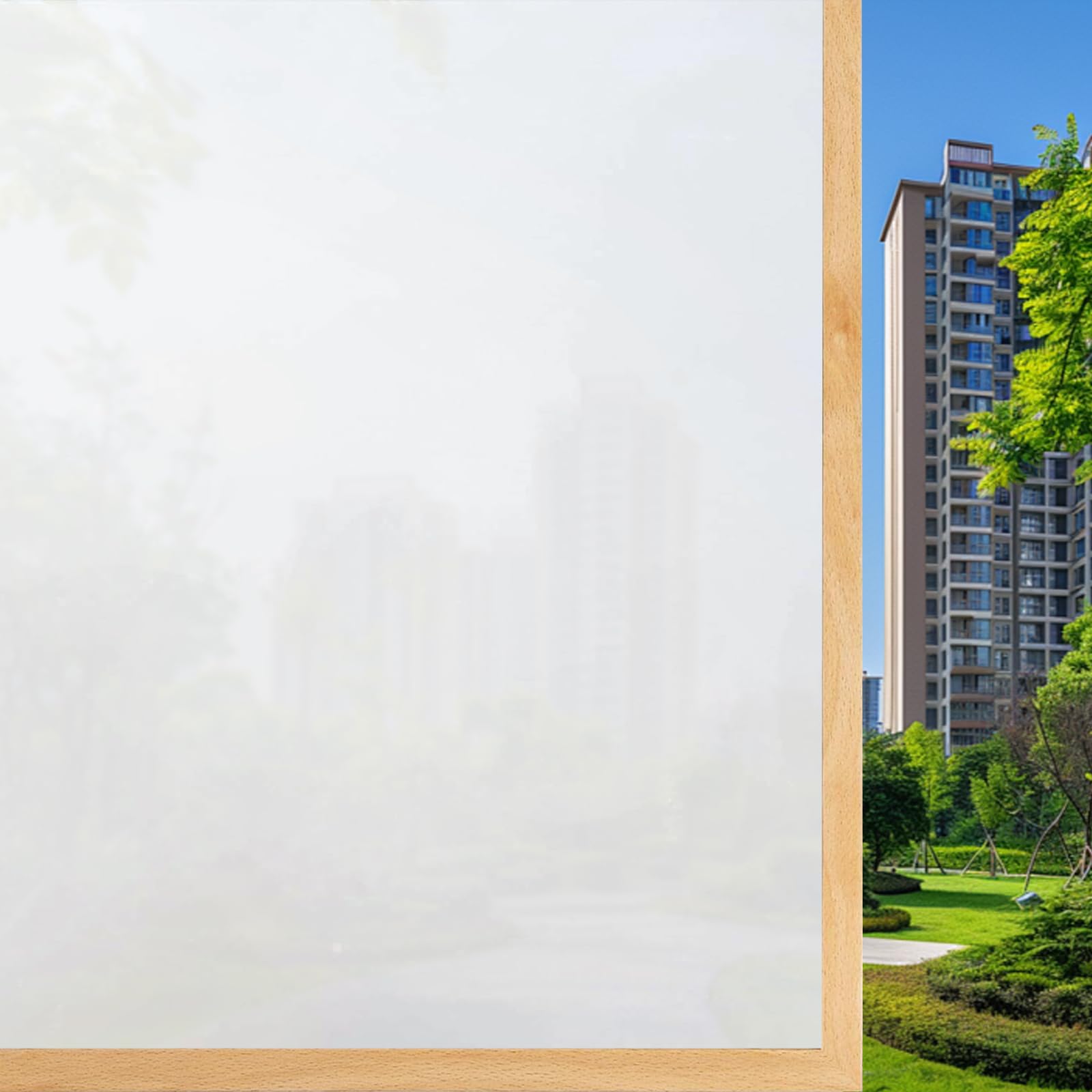 Window Privacy Film 75 x 140 cm Nieprzezroczysta, Matowa, Blokująca Promienie Uv, Zdejmowalna, Przylegająca Elektrostatycznie, Folia Prywatności Na Okna Szklane, biały mat