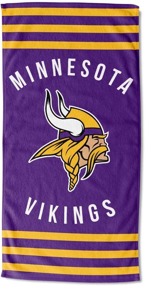 Image of NORTHWEST NFL Minnesota Vikings Unisex-Adult Beach Towel, Cotton-Polyester Blend, 30 inch x 60 inch, Stripes (Pack of 6)