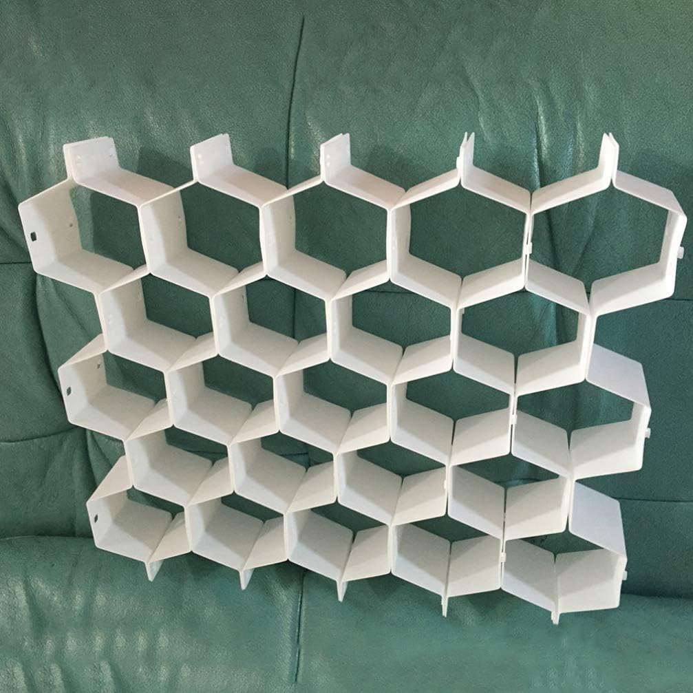 Cabilock 4Sets Drawer organizer Storage dividers for drawers Drawer divider Adjustable household honeycomb storage organizer storage pull out drawers white Cellular sorting grid