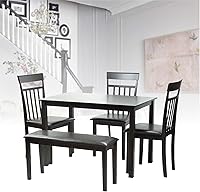 Vista 1 de Mesa rectangular clásica de madera maciza moderna en acabado negro espresso