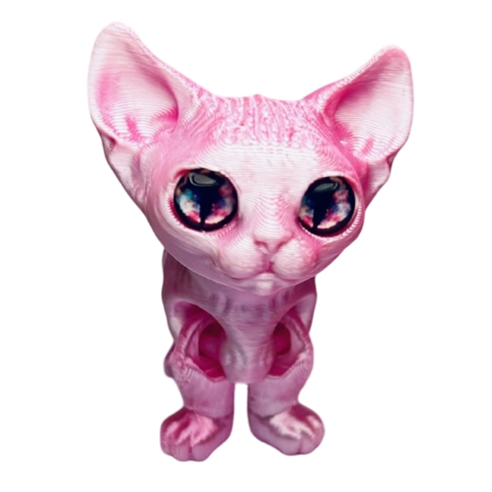 ordinarYone 3D Printed Cat Flexible Joint Articulated Cat Fidgets Toy Desktop Pet Ornament Realistic Hairless Cats Figurines Statues