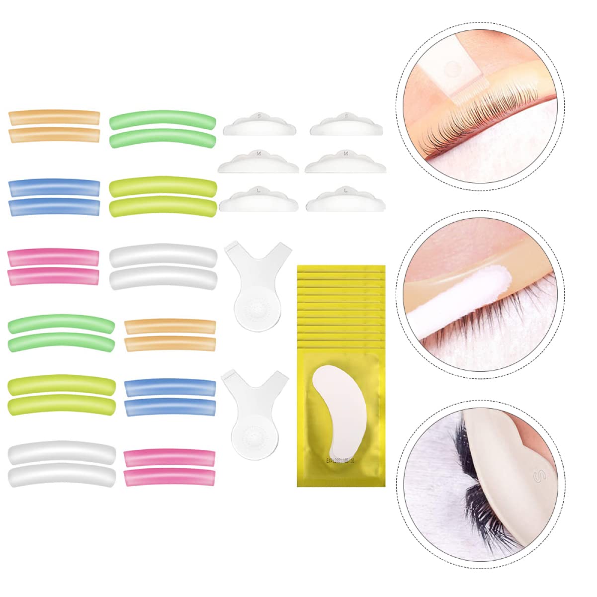 FRCOLOR 2sets Cuscinetti Silicone Per Perming Delle Extension Delle Ciglia Di Rainbow Pads e Accessori Per Bellezza Adatto Per Saloni e Uso Domestico