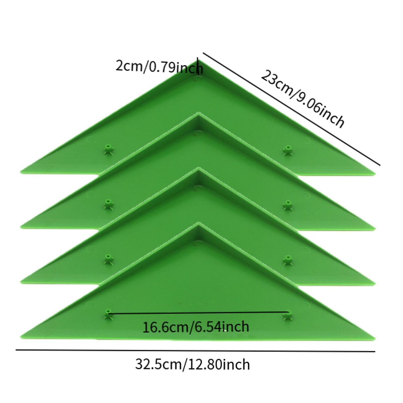Eckrampen für Tischkicker, dreieckige Kantenschutz, 32 x 22 cm, kratzfestes PP-Material, Billardtisch-Eckabdeckungen, Grün, 4 Stück