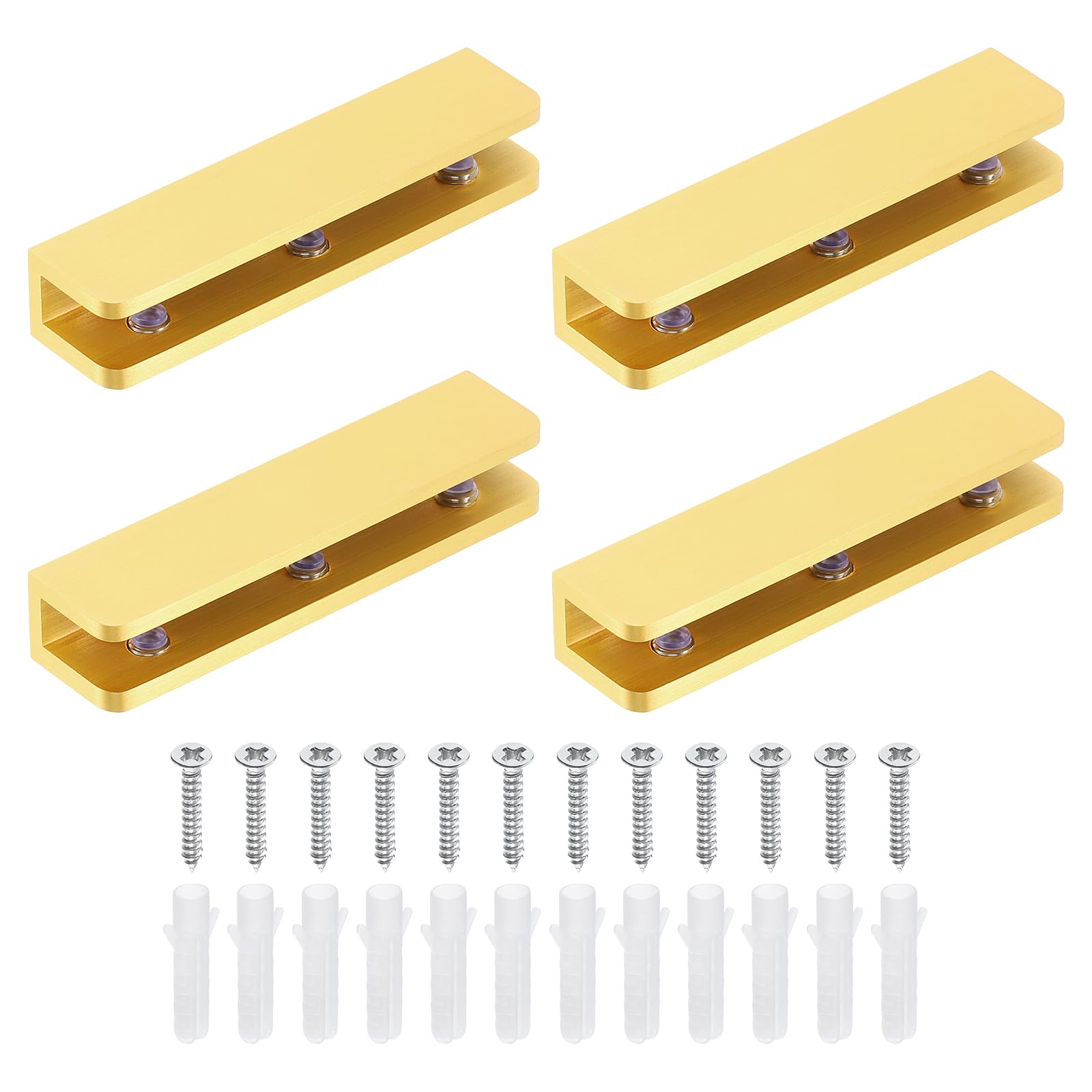 QUARKZMAN 4Pcs Supports Réglables En Laiton Massif Pour Étagère En Verre