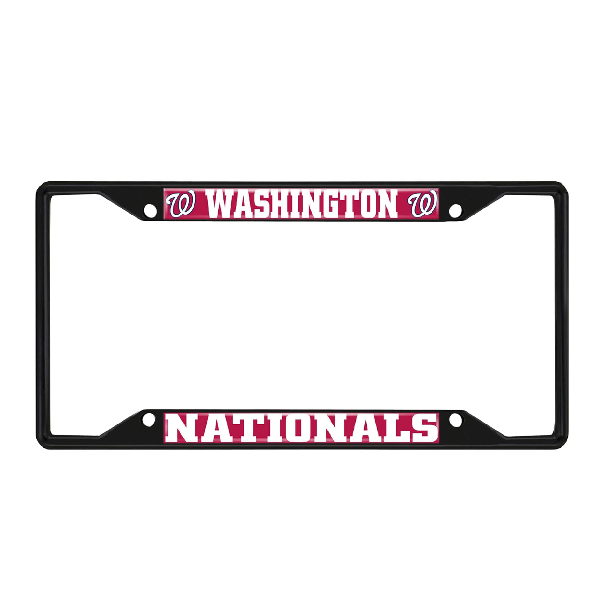 Fan Mats 31325: Washington Nationals Metal License Plate Frame Black Finish, Red
