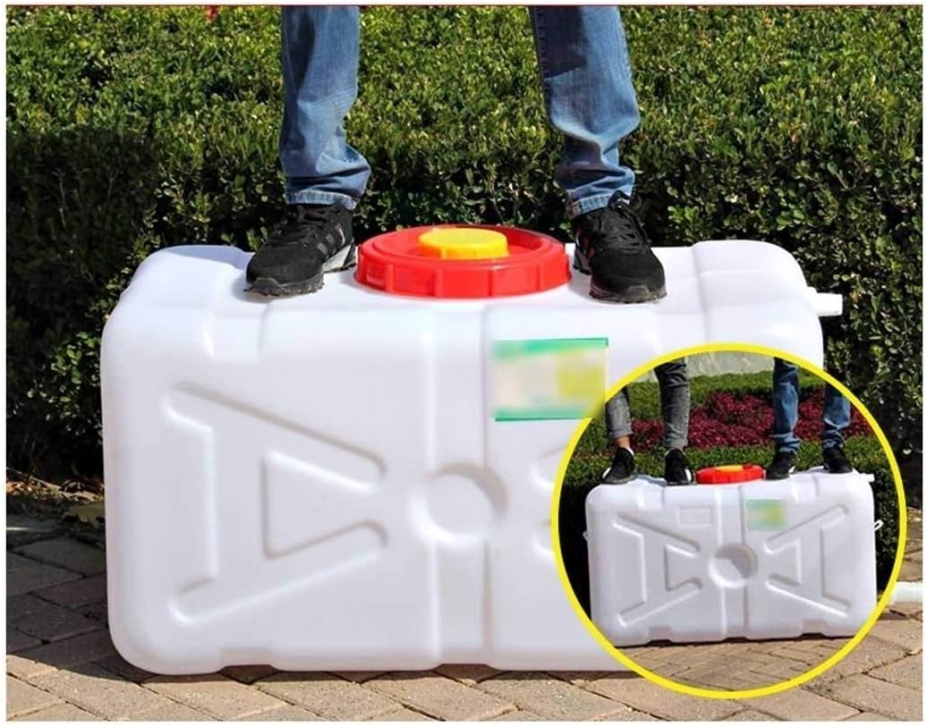 Water Storage Bucket Outdoor Plastic Water Tank with Faucet Portable Water Barrel Wine Barrel Industrial Chemical Barrel Large Capacity Water Barrel Horizontal Square Water Storage Barrel (Size: 80L)