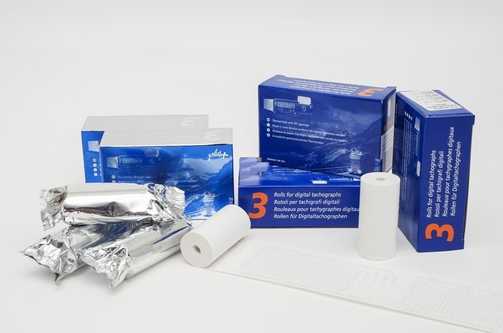 UNIVERS GRAPHIQUE Thermal Rolls for Digital Tachograph AGREE EEC - Boxes of 3 Coils for Digital Tachograph Compatible with All Digital Tachographs Ref Graphics UGR04-BT