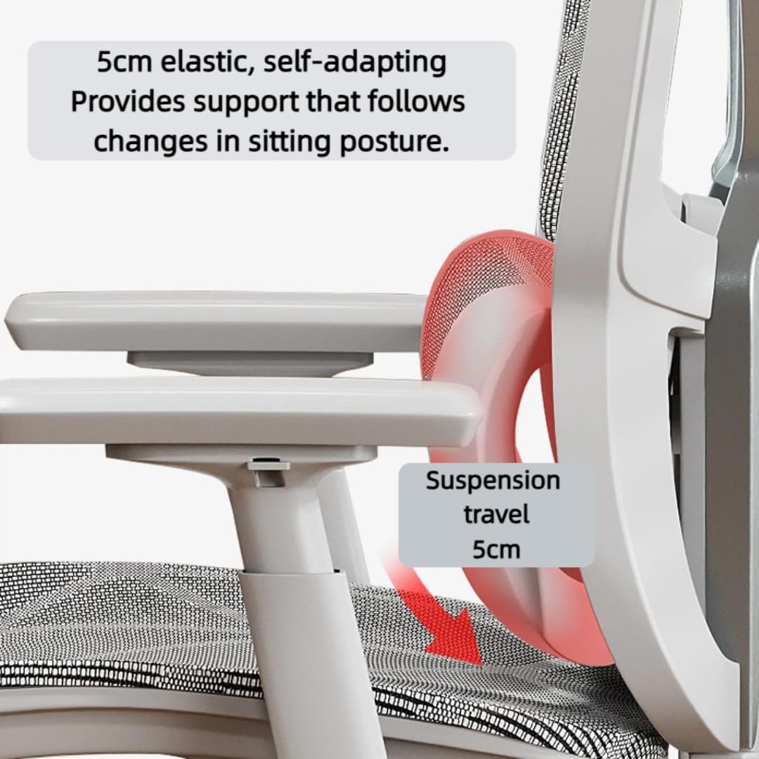 Sedia Ergonomica Supporto Lombare Sedia Reclinabile Adatta A Casa Sedie Con Schienale Comode Per Lunghi Periodi Seduta Da Computer Sedie Da Gaming (Grigi Senza Poggiapiedi)