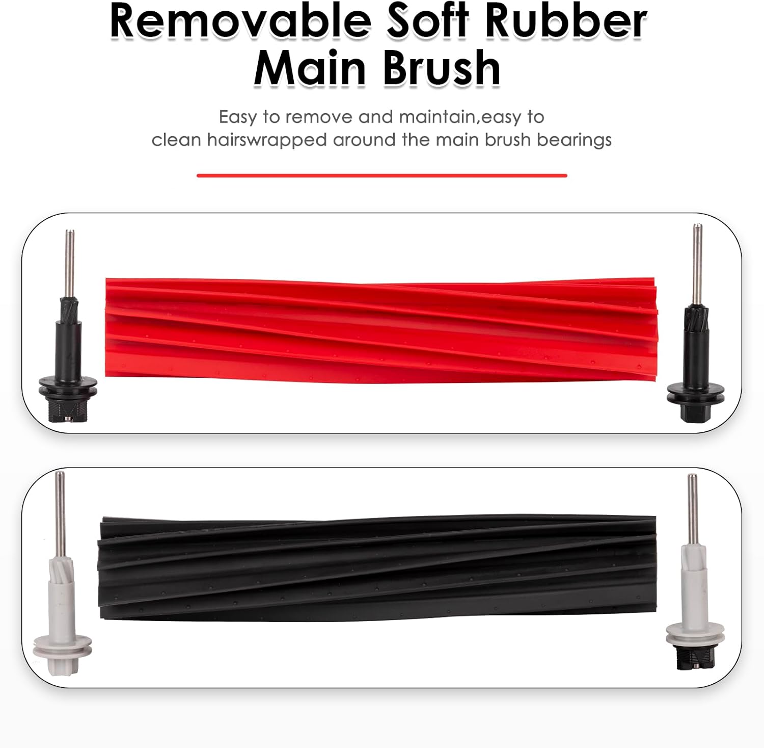 (4 Pack) Q5 Pro+ Roller Brushes Compatible with Roborock S8 Pro Ultra/ Q5 Pro/ Q5 Pro+/ Q8 Max/ Q8 Max+/ Q5 Max+ Q5 DuoRoller+, Dual Roller Brushes Rubber Brush Replacement Parts