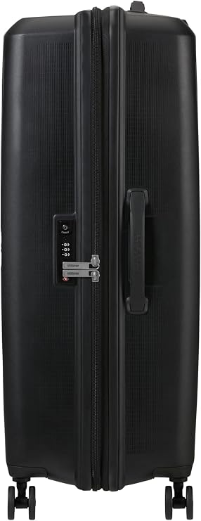 American Tourister Aerostep - Spinner L, Expandable Case, 77 cm, 101.5/109 L, Black (Black)