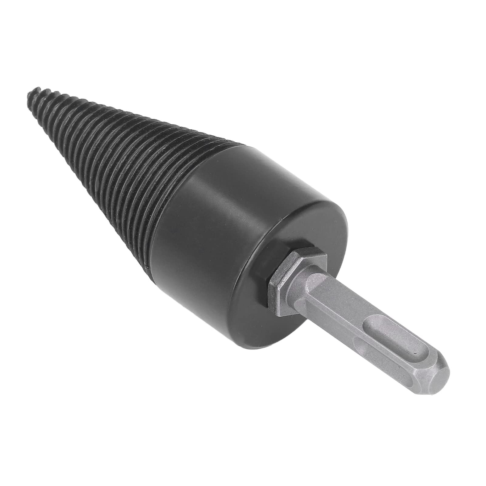Foret à Cône de Fendage de Bois, Foret Fendeur de Bûches de Bois de Chauffage Outil de Fendage de Bûches en Acier au Carbone avec Tige Amovible pour Ferme Domestique (42MM)