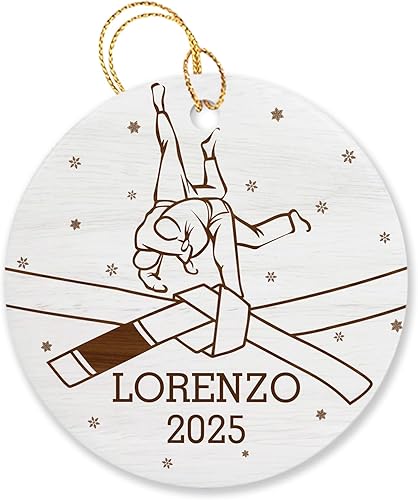Adorno de Jiu Jitsu personalizado, regalos para hombres y mujeres, adornos de Navidad de Jiu-Jitsu Brasileño 2023, adorno de Jiu Jitsu brasileño,