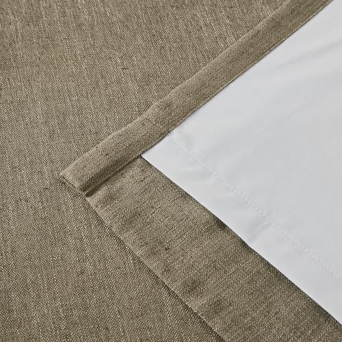 Image of Vision Home Brown Pinch Pleated Full Blackout Curtains Linen Blended Room Darkening Window Curtains 102 inch for Living Room Bedroom Thermal Insulated Pinch Pleat Drapes with Hooks 40 inch Wx102 Lx2