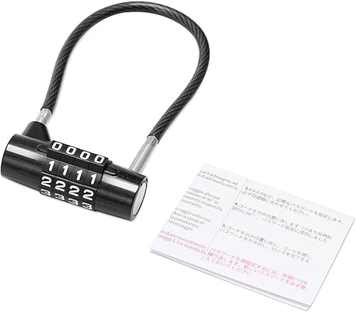 Miniatura 9 de LOFICOPER Candado de combinación de grillete largo, candado de combinación de 4 dígitos, bloqueo de cable reiniciable de 6.8 pulgadas, candado