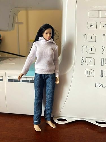 Miniatura 3 de 1/12 escala ropa femenina sudadera con capucha + jeans modelo para cuerpo de 6 pulgadas (sin figura)