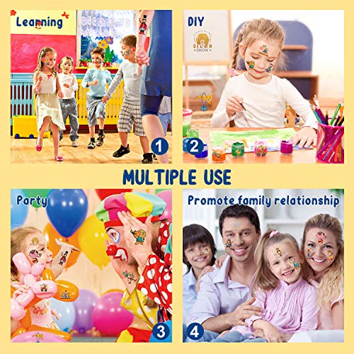 Partywind 32 Styles Circus Metallic Glitter Temporary Tattoos For Kids, Carnival Circus Theme Party Supplies Favors Decorations,Halloween Carnival Games Prize Goodie Bags (2 Sheets) #TOP2