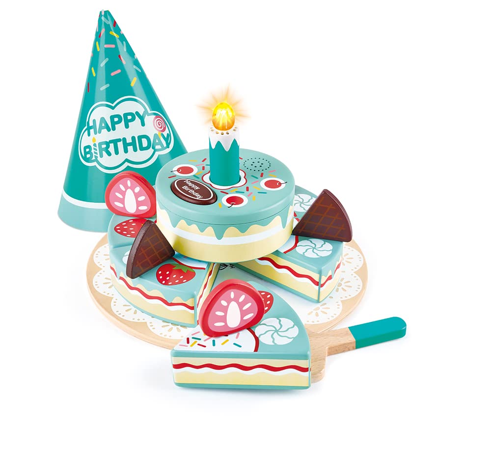 Hape Tarta de cumpleaños interactiva, para Cortar, Tarta Reproduce una canción de cumpleaños, Jubel y Applauso, a Partir de 3 años